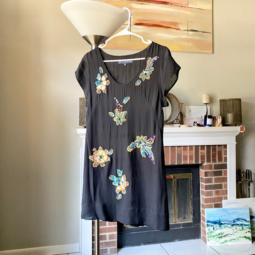 French Connection beaded silk dress